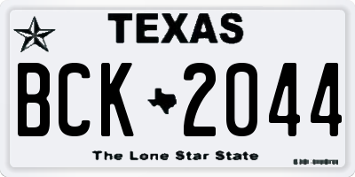 TX license plate BCK2044