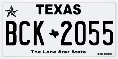 TX license plate BCK2055
