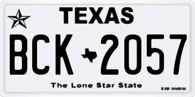 TX license plate BCK2057