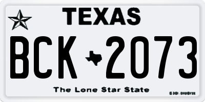 TX license plate BCK2073