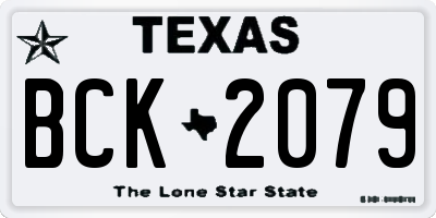 TX license plate BCK2079