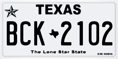 TX license plate BCK2102