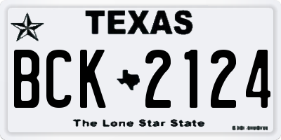 TX license plate BCK2124