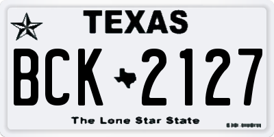 TX license plate BCK2127