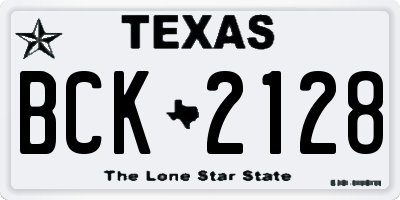 TX license plate BCK2128