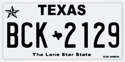 TX license plate BCK2129