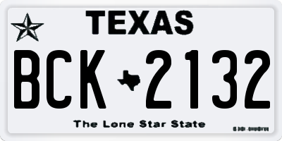 TX license plate BCK2132