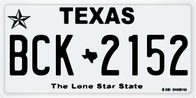 TX license plate BCK2152