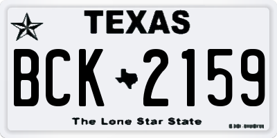 TX license plate BCK2159