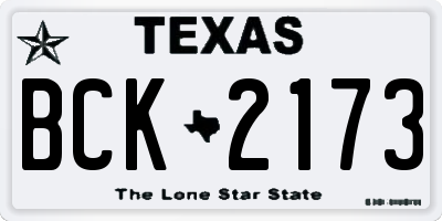 TX license plate BCK2173