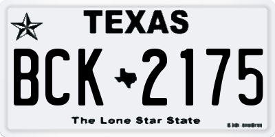 TX license plate BCK2175