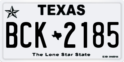 TX license plate BCK2185