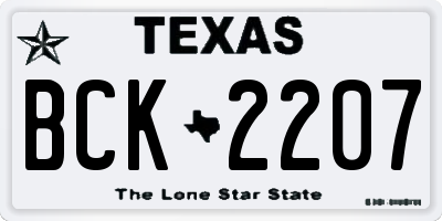 TX license plate BCK2207