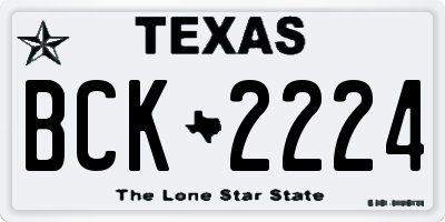 TX license plate BCK2224