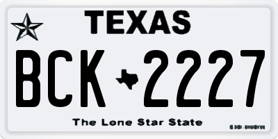 TX license plate BCK2227