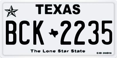 TX license plate BCK2235