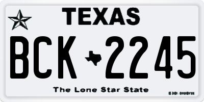 TX license plate BCK2245