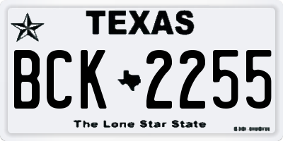 TX license plate BCK2255
