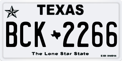TX license plate BCK2266