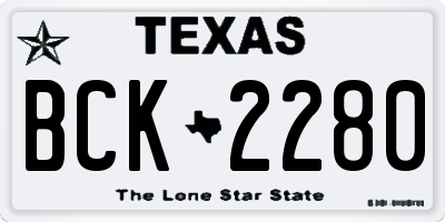 TX license plate BCK2280