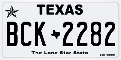 TX license plate BCK2282