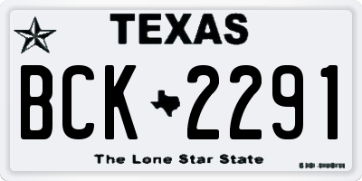 TX license plate BCK2291