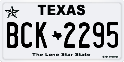 TX license plate BCK2295