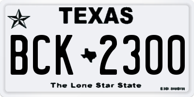 TX license plate BCK2300