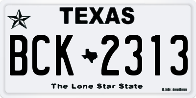TX license plate BCK2313