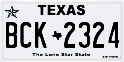 TX license plate BCK2324