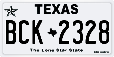 TX license plate BCK2328
