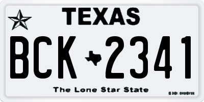 TX license plate BCK2341