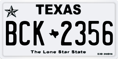 TX license plate BCK2356