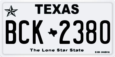 TX license plate BCK2380