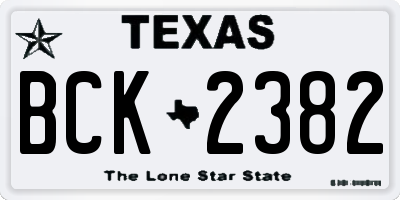 TX license plate BCK2382