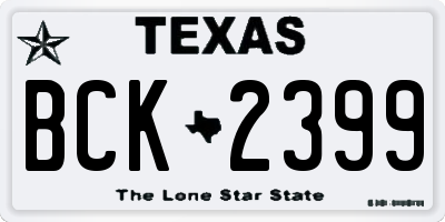 TX license plate BCK2399