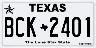 TX license plate BCK2401