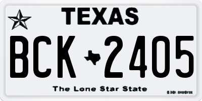 TX license plate BCK2405