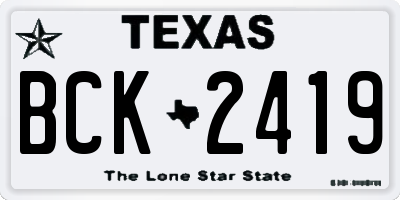 TX license plate BCK2419
