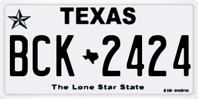 TX license plate BCK2424