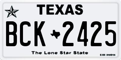 TX license plate BCK2425