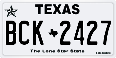 TX license plate BCK2427
