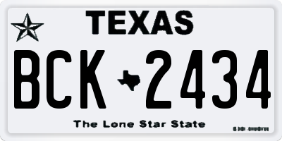 TX license plate BCK2434