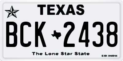TX license plate BCK2438