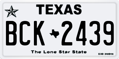 TX license plate BCK2439