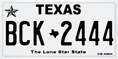 TX license plate BCK2444