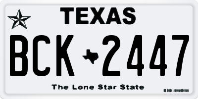 TX license plate BCK2447