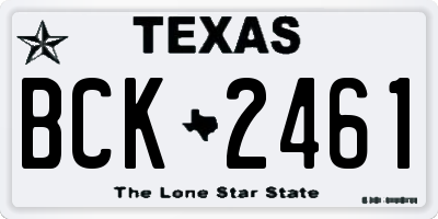 TX license plate BCK2461