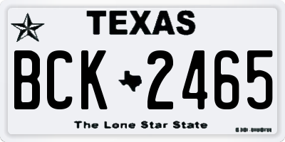 TX license plate BCK2465