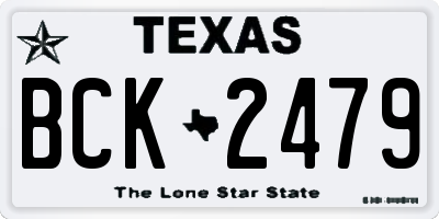 TX license plate BCK2479